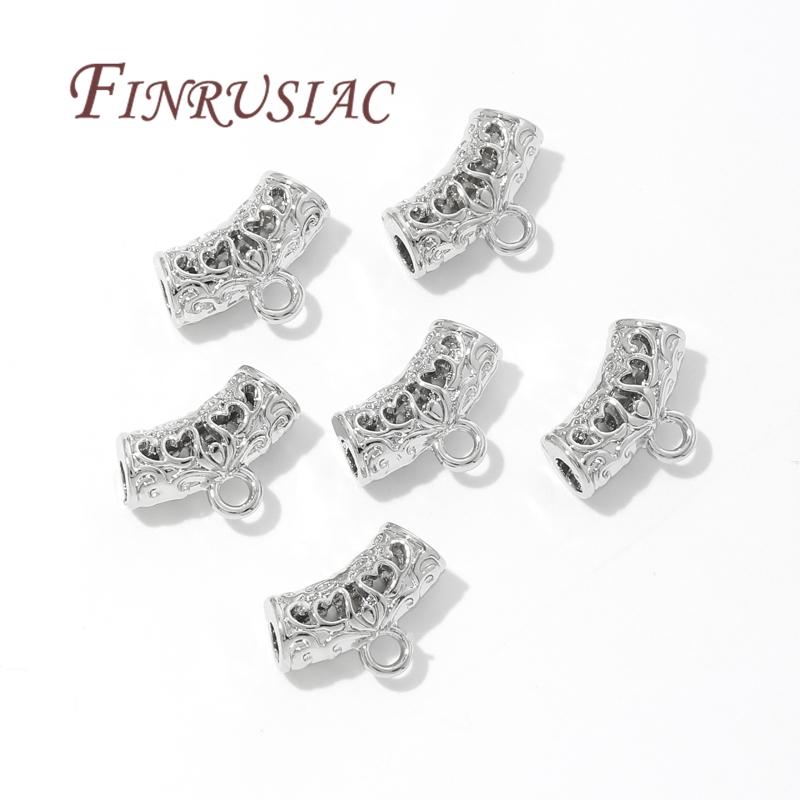 5-15Pcs/Lot 18K Gold Plated Bails For Pendants,Curved Tube Spacer Bead Findings,Beads Bails Connectors For Jewelry Accessories