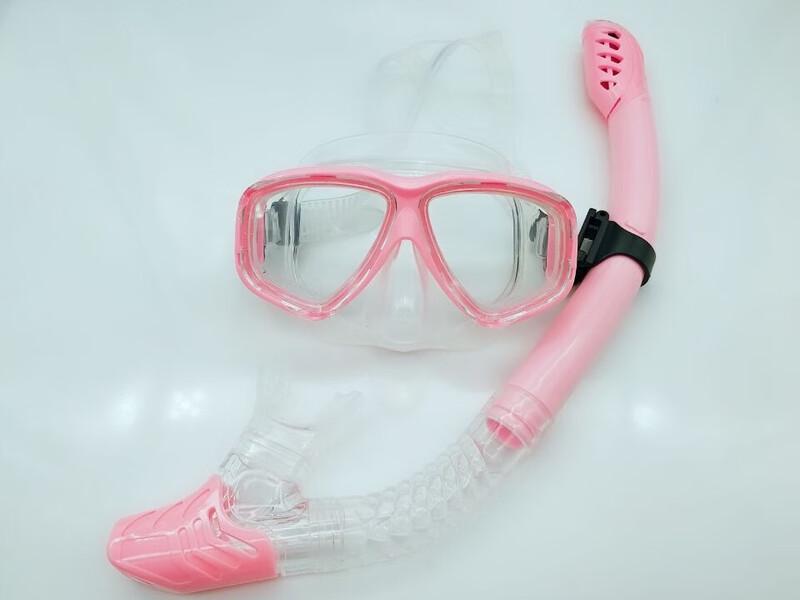 SBART Tempered Glass Diving Mask & Full Dry Snorkel Set