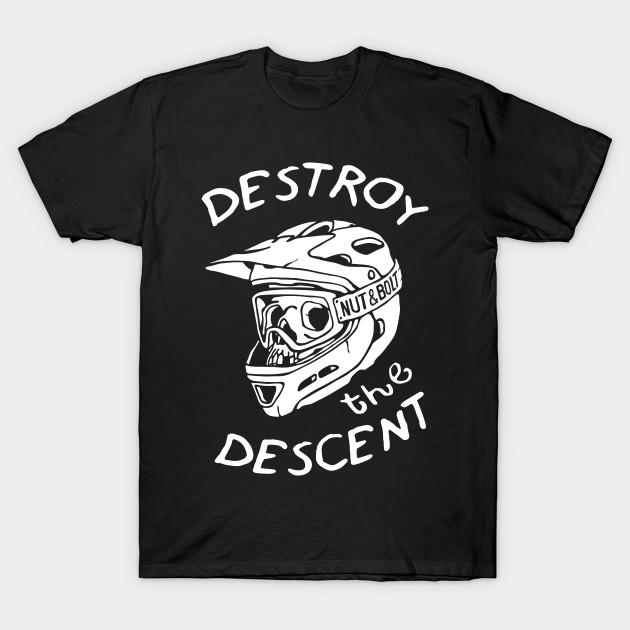 

Men Black Print T-shirt Destroy The Descent - Downhill Mountain Biking No-Cut Transfer Paper Print Cotton Tshirt - Men s Summ... 5XL різнокольоровий