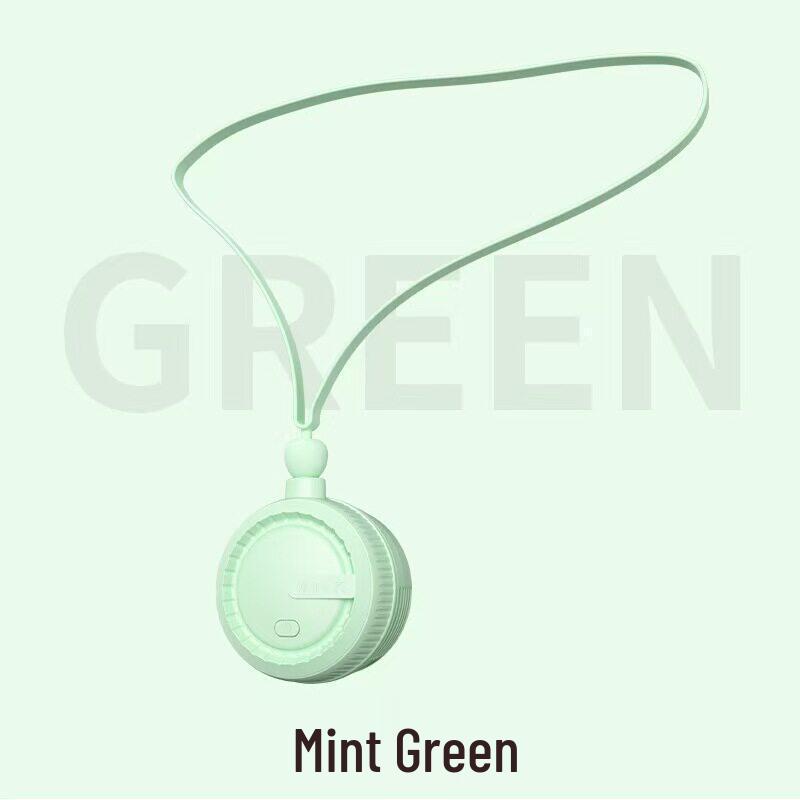 New USB Rechargeable Neck-Hanging Mini Fan with Foldable Design for Strong Wind Power