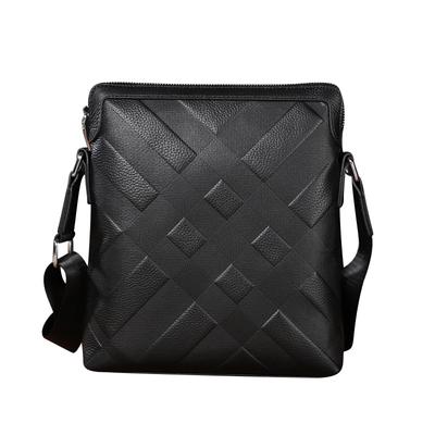 Top Layer Cowhide Men's Shoulder Bag, Business and Leisure Crossbody Bag, Genuine Leather Embossed Fashion, Large Capacity Vertical Shoulder Bag