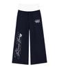 ESCAPEFROM [Escf X Hot Today] Horse Lettering Color Block Folding Sweatpants Navy
