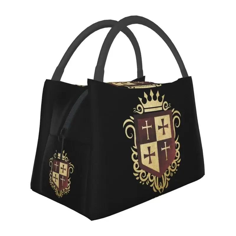 Flagge der Tempelritter Tragbare Lunchbox Kriegerkreuz Thermokühltasche Lebensmittelisoliert Lunchtasche Büro Arbeit Picknickbehälter
