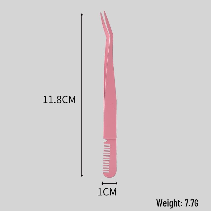 Beginner Eyelash Extension Kit: Safe, High-Precision Tweezers & Round-Head Comb Tool