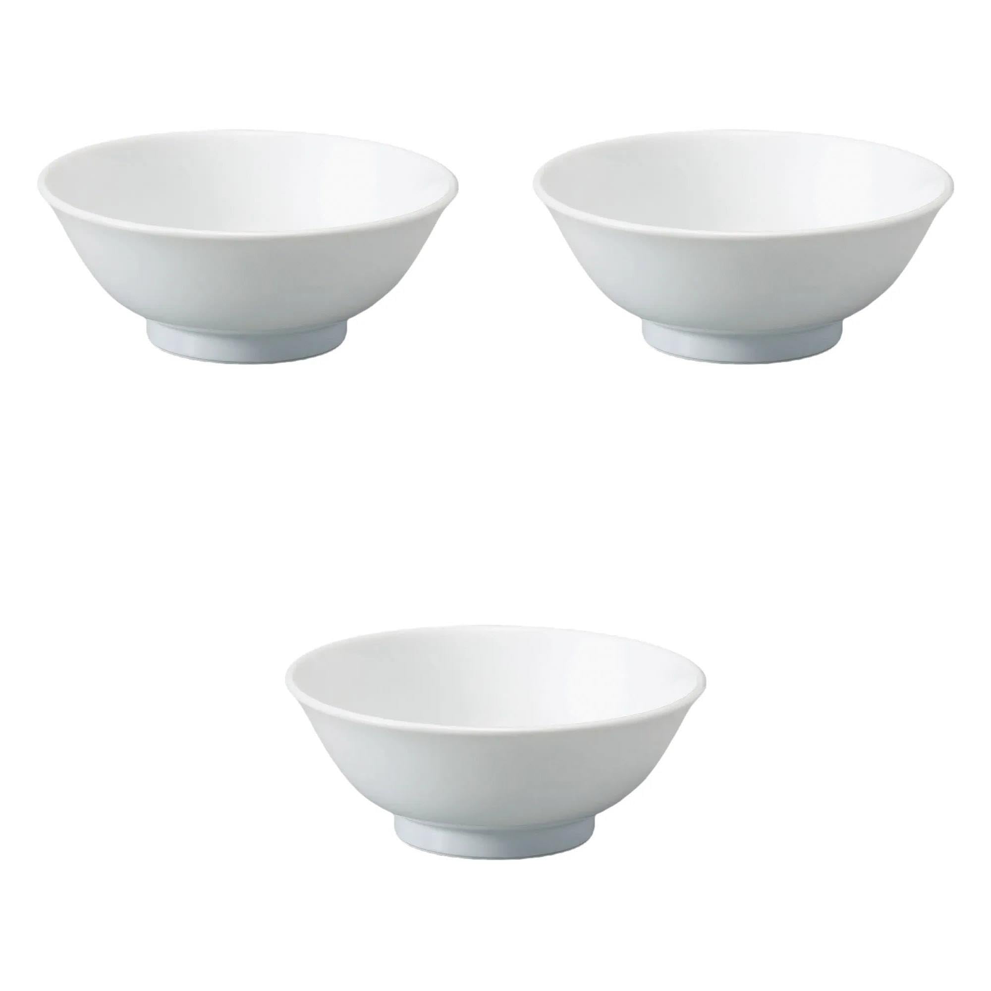 

Set of 3 White Bowls x Ramen Bowls by Setomonohonpo 7.0mm High-Based [21.3 8.7cm (1400cc)] белый