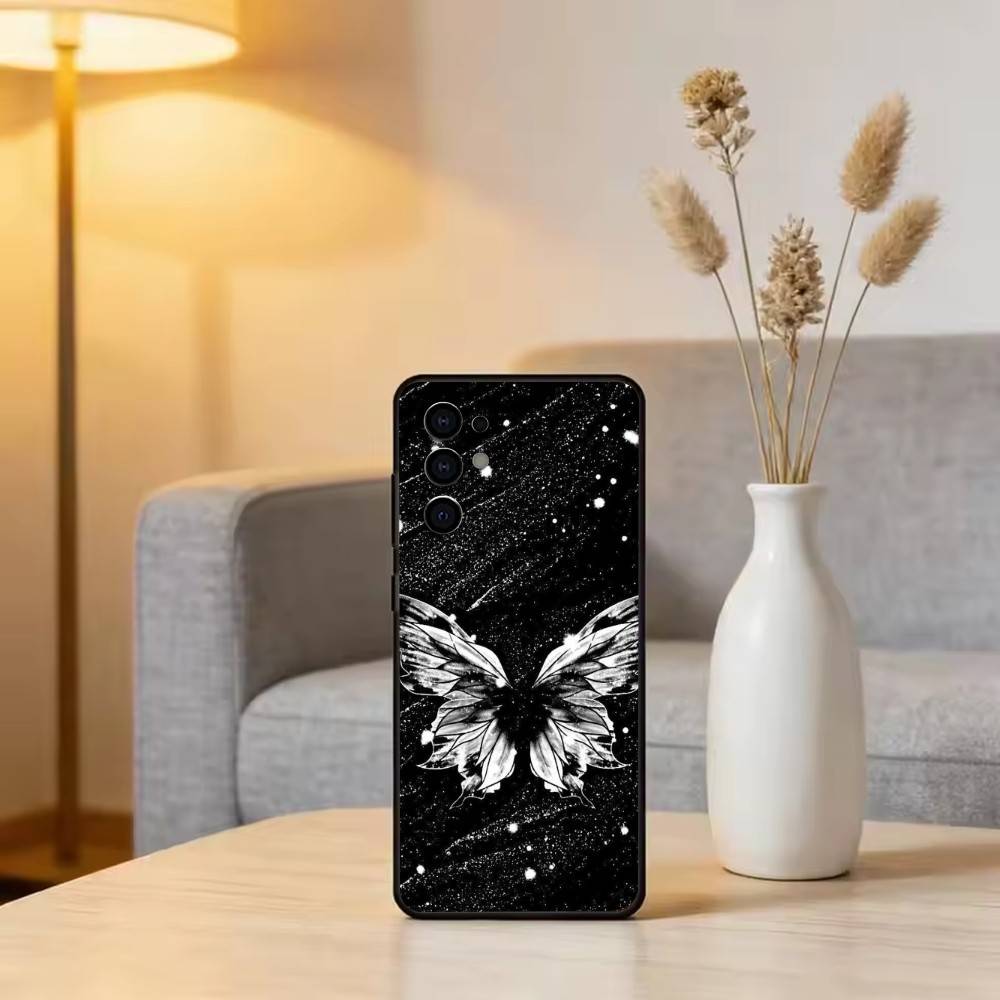 Dark Butterfly Series Phone Case For Samsung S25,S24,S21,S22,S23,S30,Ultra,S20,Plus,Fe,Lite,Note,10,Black Cover