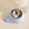 Stainless Steel Pet Cat Feeder Bowl Anti-spill Anti-leakage Cat Water Feeder Non-slip Snail Shap Food Storage Container Home