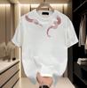 Summer Cotton Snake Print Short-sleeved T-shirt for Men and Women, Casual Top, Simple and Versatile Half-sleeve Design