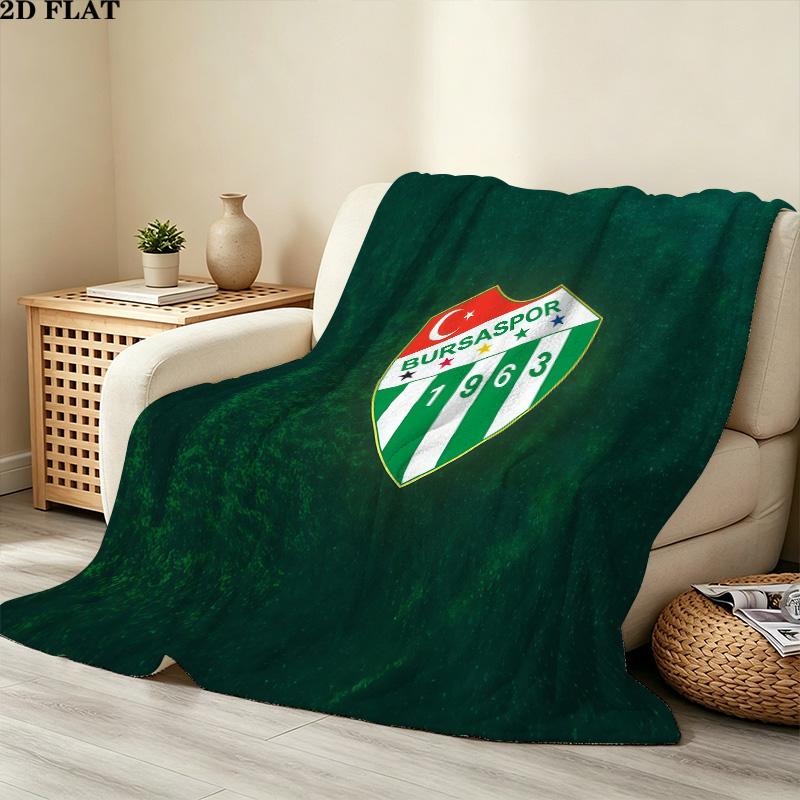 Bursaspor Flannel Blanket, High quality Comfortable for All Seasons, Home Decor, Warmth and Comfort