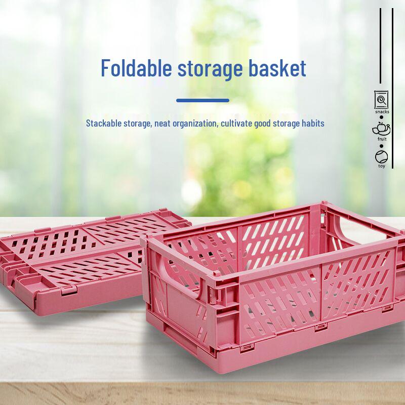 Foldable Plastic Storage Basket for Kitchen and Home Essentials