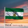 TKLK Durable Andalusia Spain Flag - Vibrant Green and White Stripes with Traditional Symbols, Weather-resistant Polyester Material, Flagpole Sleeve Wi