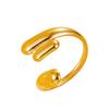 Geometric Glossy Stainless Steel Ring for Women – Personalized Irregular Open Design