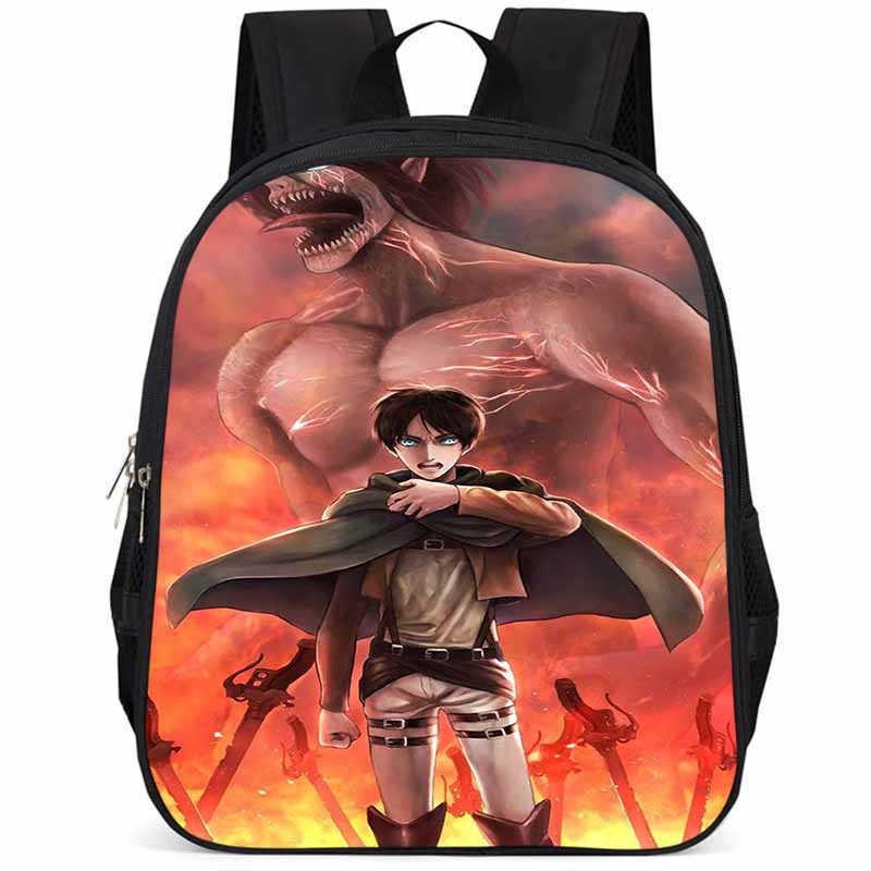Durable Attack On Titan Backpack For Elementary Students 15 Inch Large Capacity