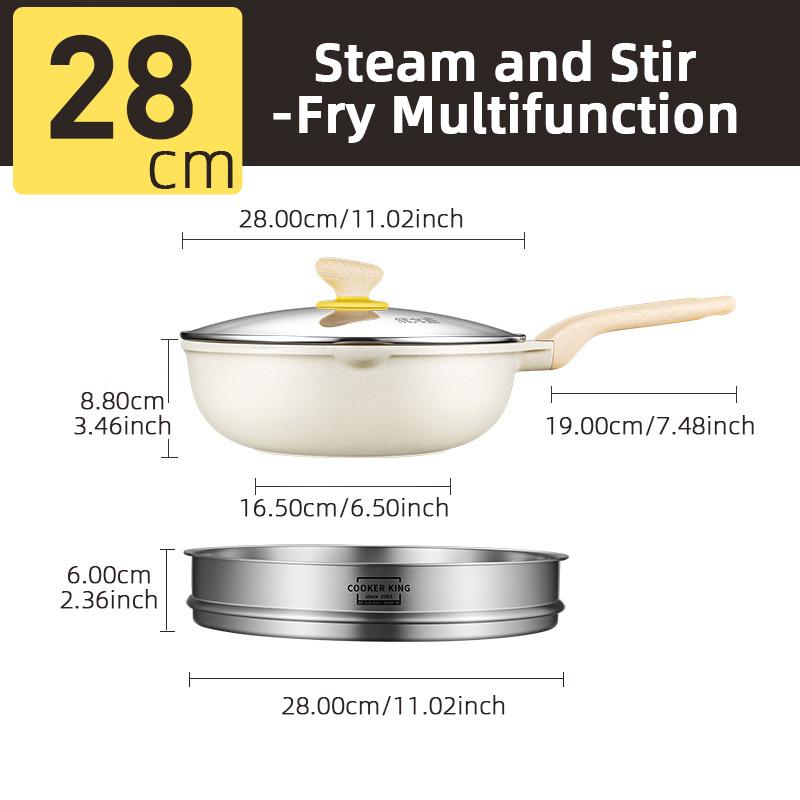 COOKER KING Антипригарная электрическая сковорода Высокомощная Раздельная Многофункциональная Пароварка Мультиварка Горячий горшок