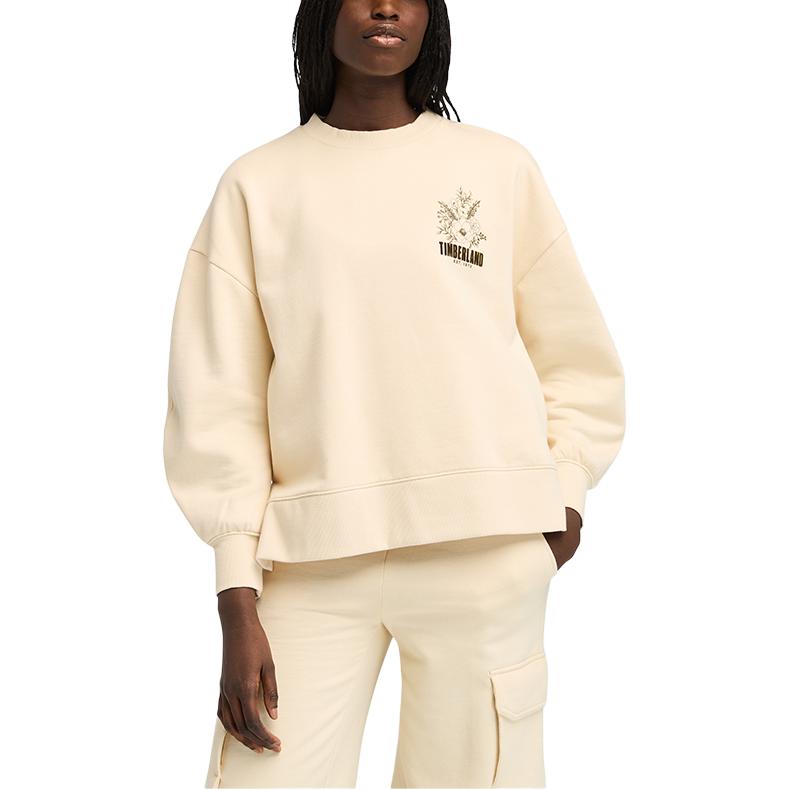 Timberland Casual Loose Round Neck Long Sleeve Sweatshirt Women sweatshirt Light-Brown A5ZX7-EFL