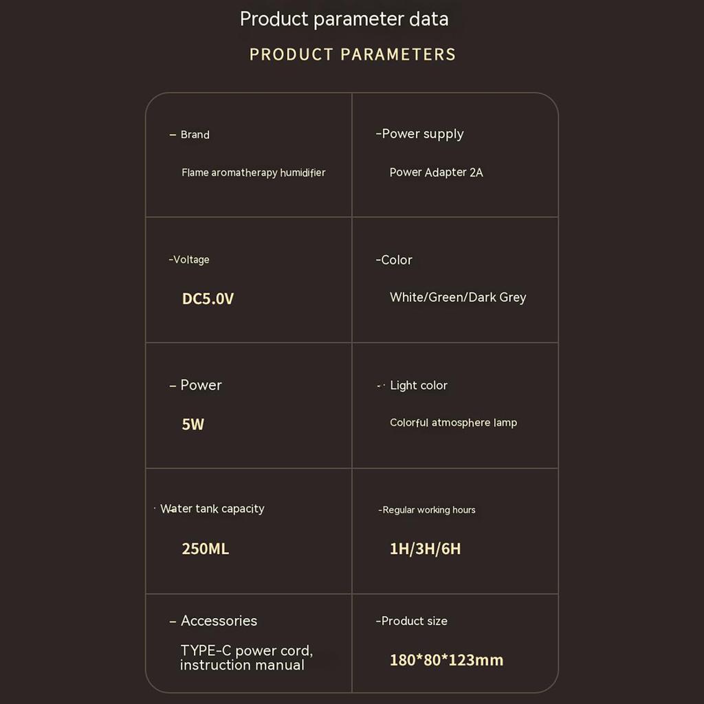Flame Air Humidifier Aromatic Diffuser Usb Mute Noise Reduction Large Fog Volume Home Bedroom Mini Air Humidifier