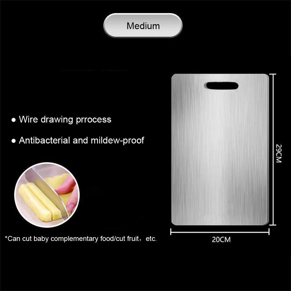 Stainless Steel Chopping Board Panel Kitchen Household Thickened Double Sided Kneading Dough Board Fruit Meat Cutting Board