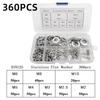 Stainless Steel Flat Washer Assortment Kit (M2, M2.5, M3, M4, M5, M6, M8, M10) - Suitable For Home Decorations& Factory Repairs