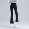Women's Summer Mesh Patchwork High-Waist Flared Cropped Pants