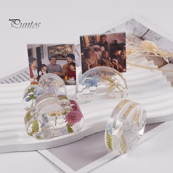 Creative Business Card Holder Silicone Mold Heart Cloud Rainbow Flower Shape Card Clip Mould Epoxy Resin Mold