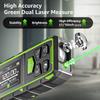 Huepar Dual Laser Rangefinder 120M/200M Green Beam Digital Laser Meter Multiple Unit Measurement Tool With Backlit LCD display