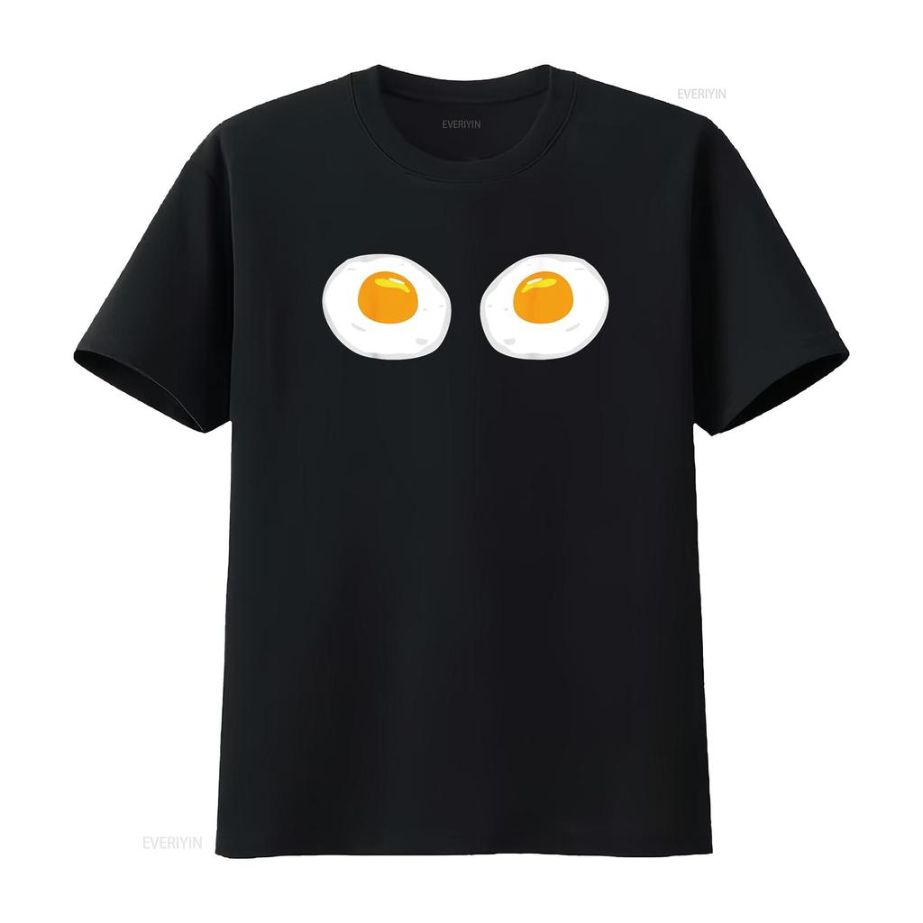Fried Eggs Funny Bikini Costume Sunny Side Up Egg Brassiere T Shirt Vintage Washed Casual Comfortable Stretched Graphic Homme