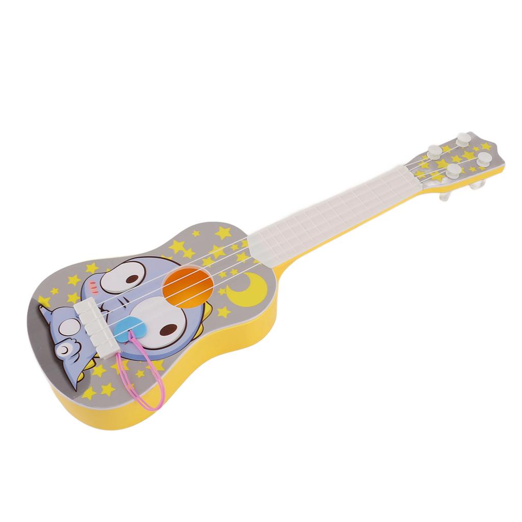 Simulation Ukulele Instrument Toy Cartoon 4 Adjustable Strings Portable Musical Ukulele Guitar Toy