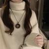 Autumn Winter High Collar Casual Fashion Irregular Sweater Women Solid All-match Bottomed Knitting Pullover Top
