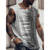 3D Printed Retro Geometry Tank Tops For Man Colorful Splicing Pattern Tees Summer Casual Vest Oversized Sports Street Tank Top