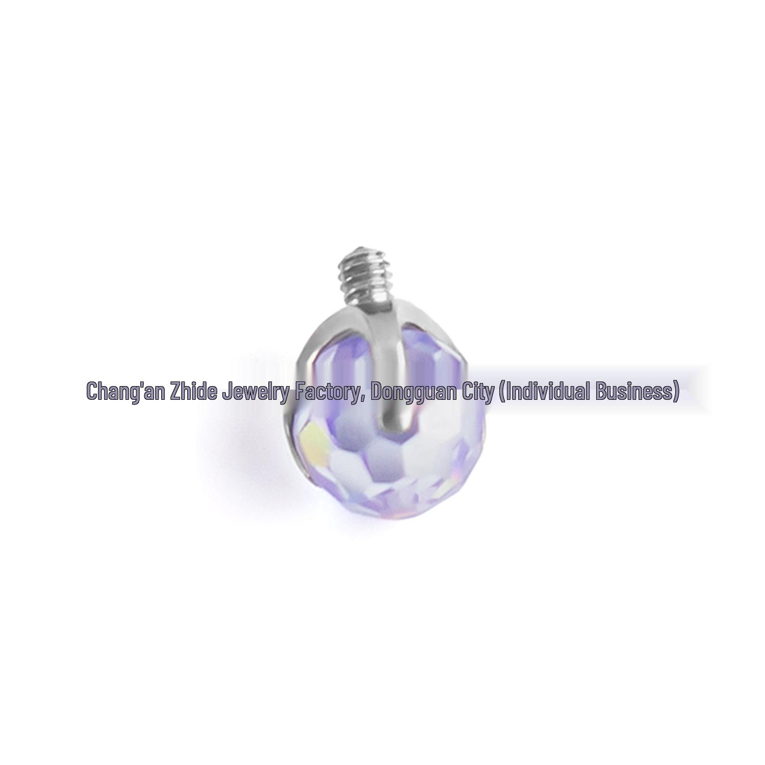 F136 Titanium Alloy Disco Ball Ear Studs - Seven-Color Tongue & Cartilage Piercing Jewelry 1.2*4mm