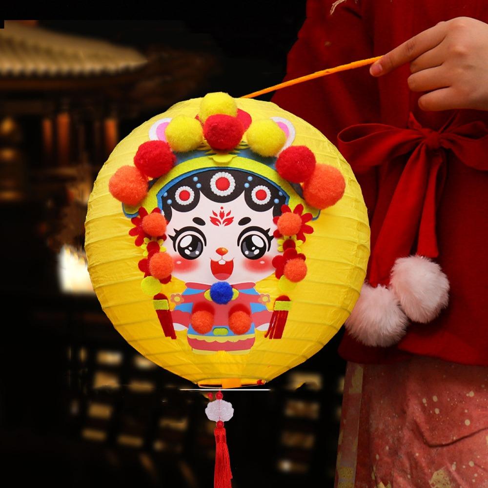 Cute Chinese Rabbit Lantern Traditional LED Lantern Toys Handheld Paper Lantern New Year