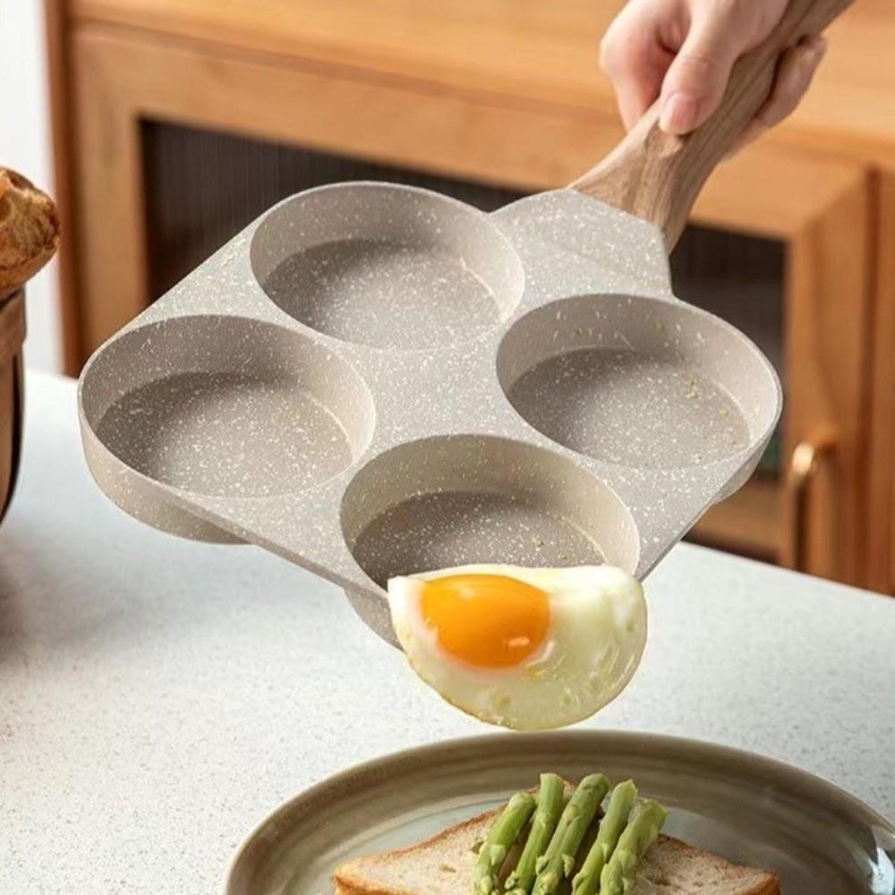 4 Holes Frying Pan Omelet Egg Frying Pan Cookware Non-Stick Pancake Pan  Gas Stove