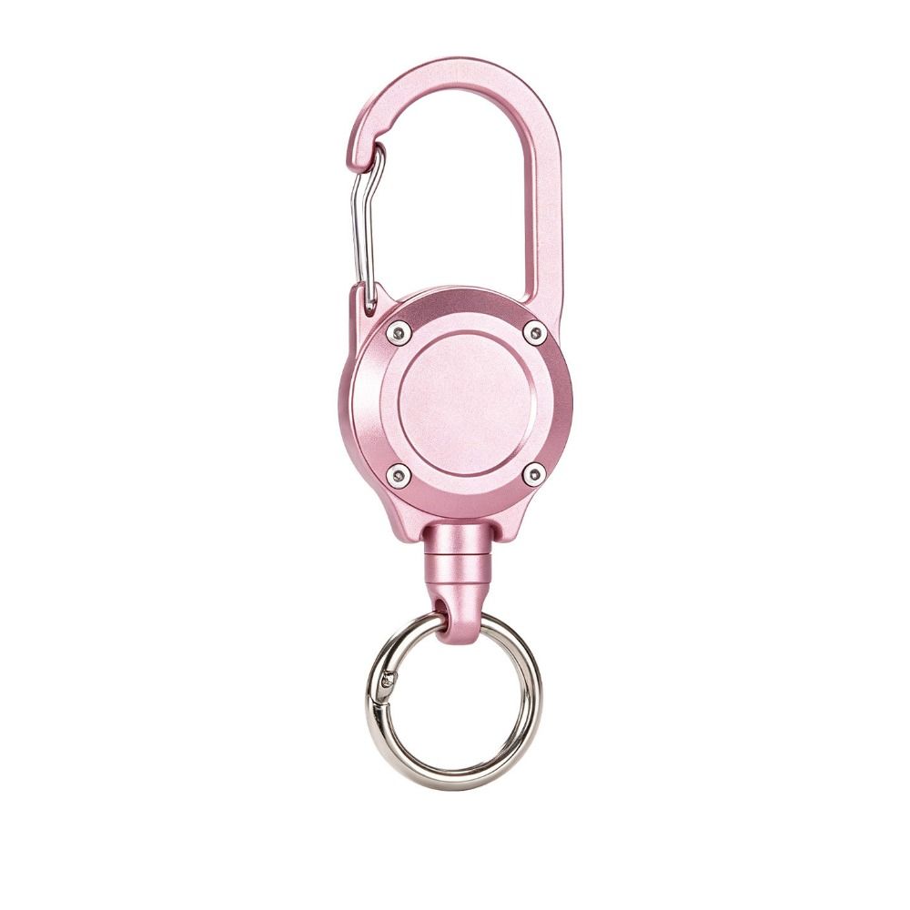 Steel Cable Retractable Keychain Aluminum Zinc Zinc Alloy Retractable Key Holder Camping