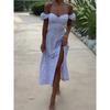 Abito Estivo da Donna Floreale Scollato Nuova Moda Spacco Lungo Slim Fit Stampato Sexy Hot Girl Abiti da Sera