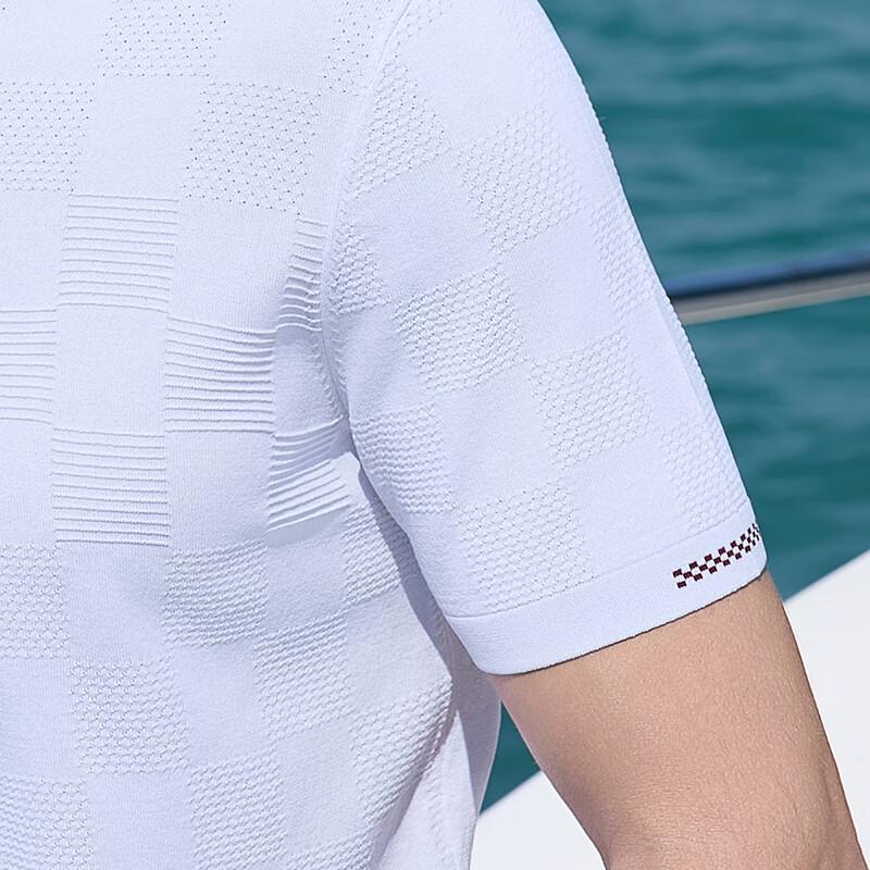 Men's Ice Silk Jacquard Short Sleeve T-Shirt