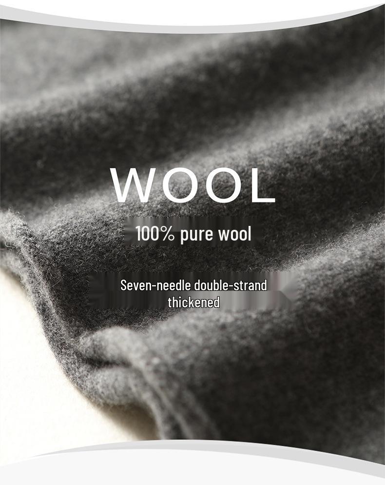 Women's Pure Wool Loose Knit Dress - Autumn & Winter, Round Neck, Solid Color, Plus Size, Medium Long, Korean Style.