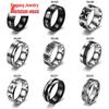 Men's Rotating Cross Titanium Steel Ring - European & American Style Stainless Steel Jewelry