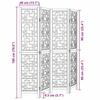 4 Piece Room Divider In Brown Solid Paulownia Wood