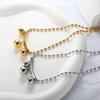 Western-style Trendy Stainless Steel Bead Pendant Necklace WomenEurope America Style Non-fading 18k Gold-plated Lightweight