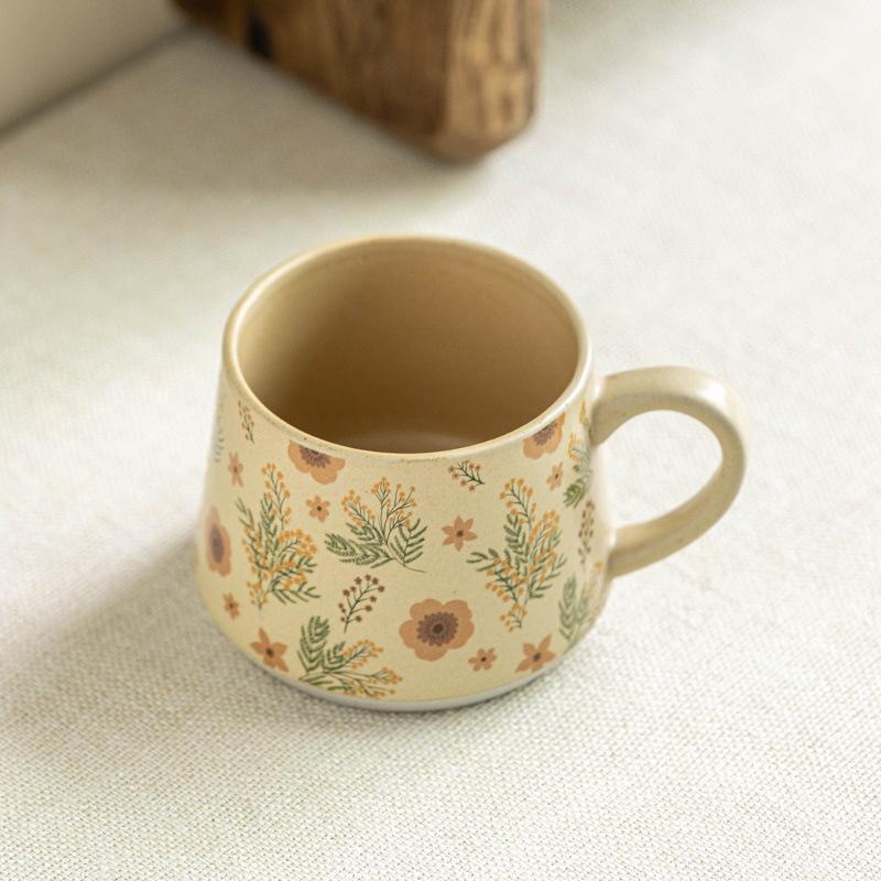 French Ceramic Cup High Value Handmade Cup Exquisite Coffee Cup Large Capacity Breakfast Cup Household Cup Water Cup Tea Cup