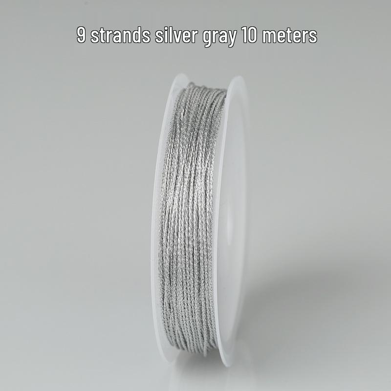 Gold & Silver Colored Thread for DIY Bracelet Weaving - Chinese Knot, Gold Silk & Winding Thread, Small Roll