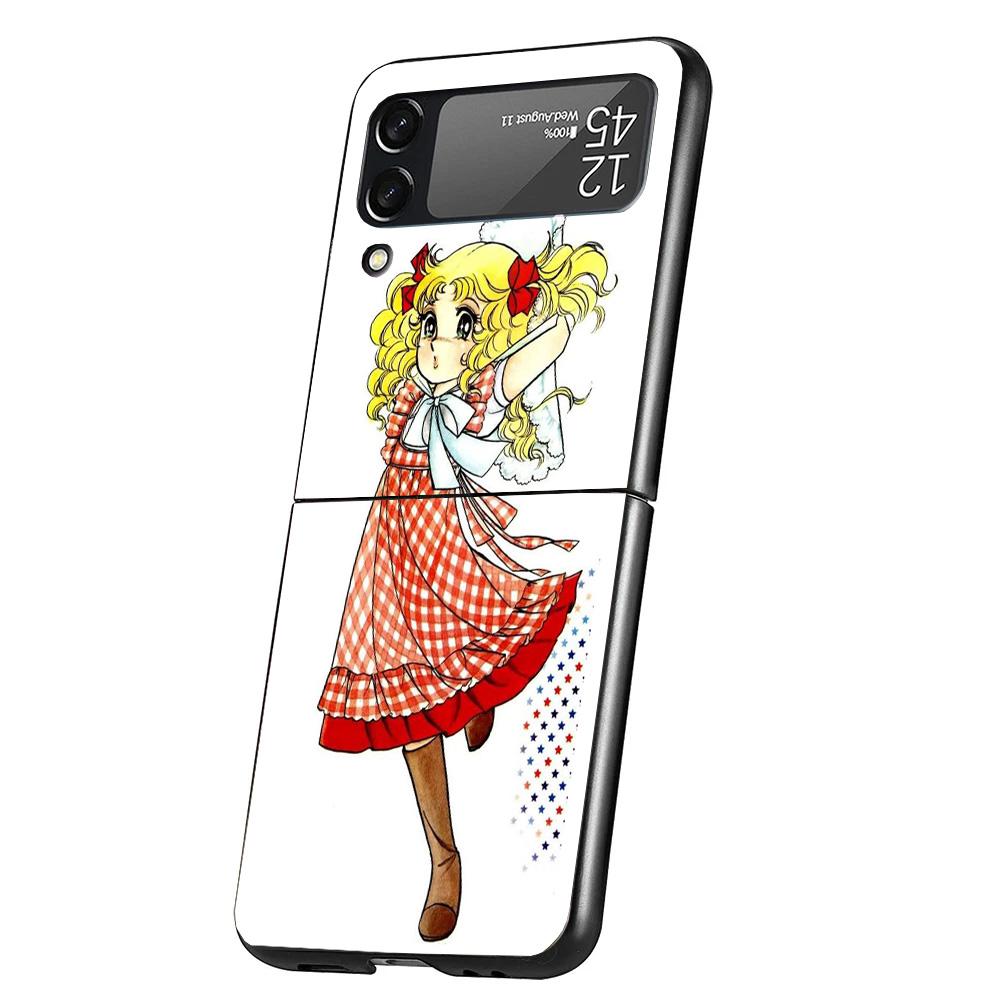 

Anime Candy Case Phone Cover for Samsung Galaxy Z Flip 7 6 5 4 3 5G ZFlip7 ZFlip6 ZFlip5 ZFlip4 ZFlip3 Black Fundas Galaxy Z Fli Samsung Z Flip 6