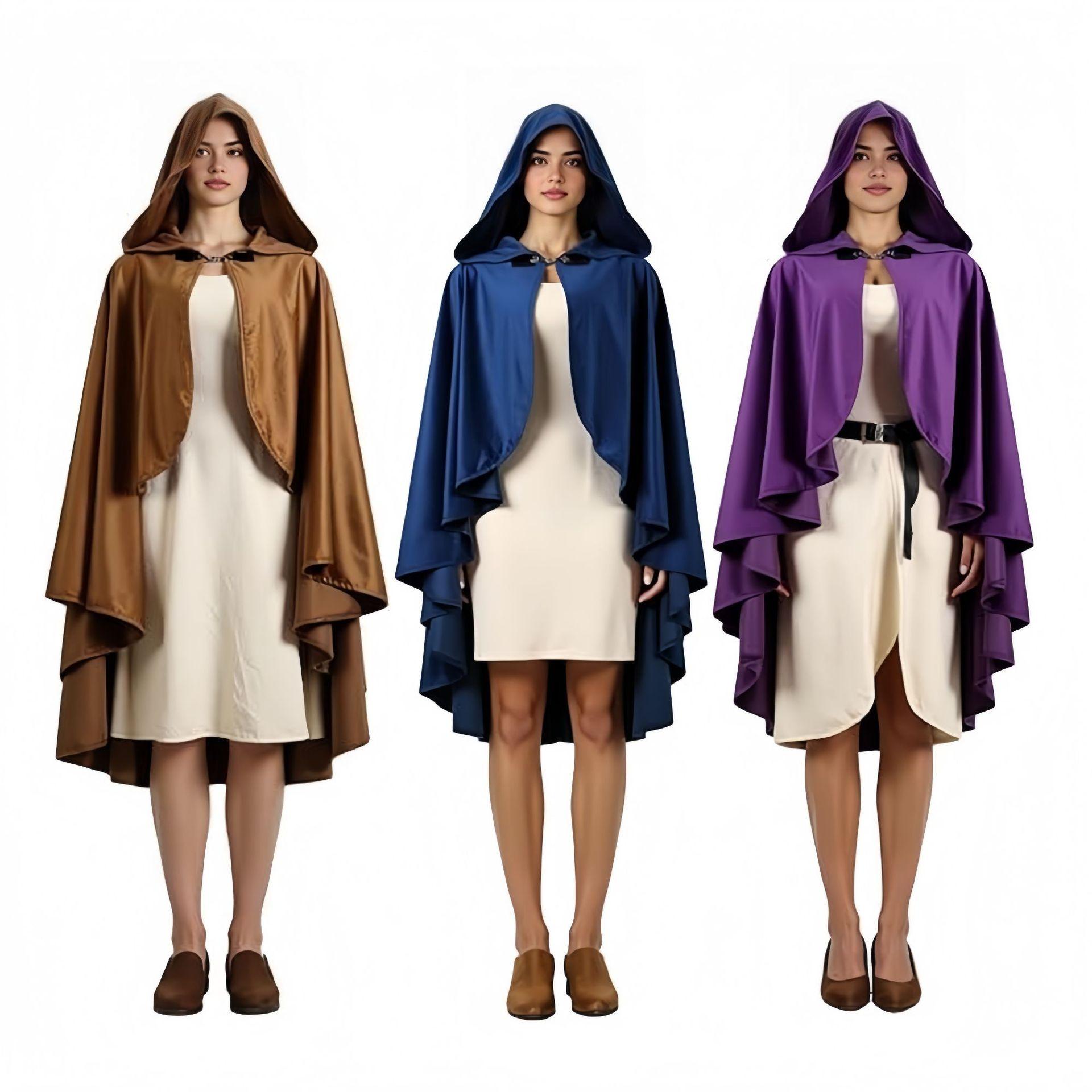 

Unisex Clothing Medieval Halloween Retro Hooded Cape One Size