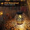 Projection Light New Solar Wrought Iron Lantern Hollow Outdoor Courtyard Landscape Garden Hanging Light Decorative Pendant