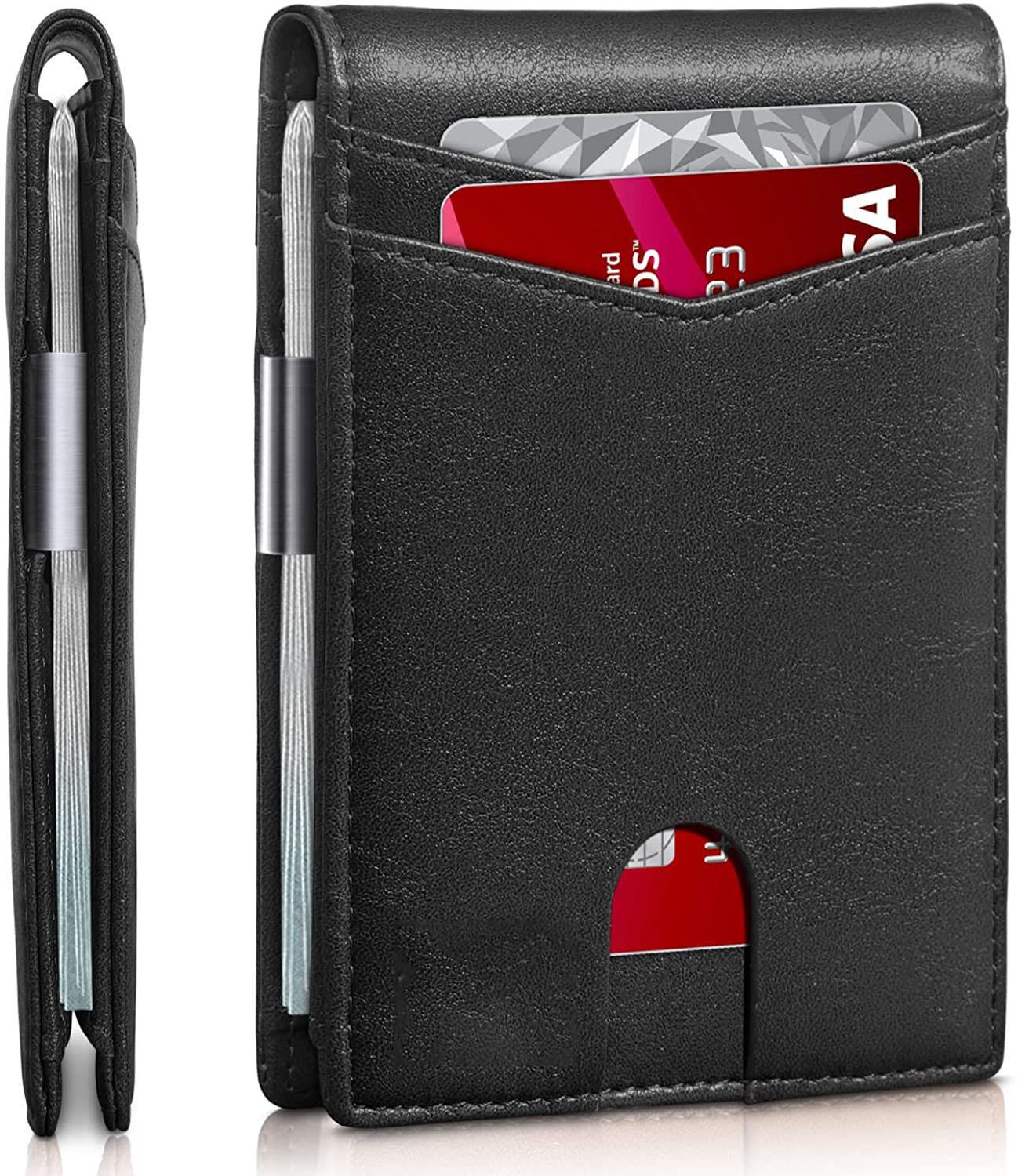

Genuine Leather RFID Anti-Theft Men s Money Clip Card Holder