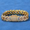 14mm Rhombus Cuban Chain Zirkonia Voll Diamant Herren Armband Leichter Luxus Hochwertiger Schmuck Zubehör