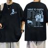 Wave To Earth Cat World Tour Album Tshirt Mens  Womens Extra Large Y2k Thick Cotton Fashion Short Sleeve Tshirt