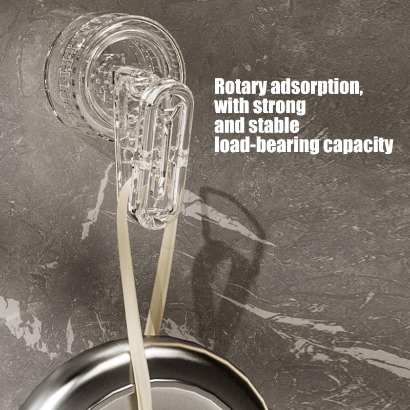 Space Saving Rotating Clip With Suction Base Water Resistant Bathroom Organizers Secure Grips Household Storage Solution