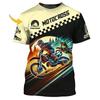 Motocross Theme Print T-shirt Men's Clothing Customized Name Outdoor Sport T Shirts Cool Pattern Personality Gift Men Tee Top