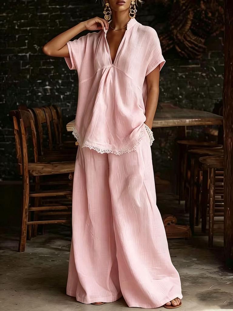 Hot Summer New Arrivals Women's Sleeveless Shirt Loose Pants Two-Piece Set